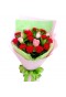 Carnations and pink roses