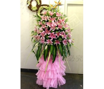 Pink opening  stand