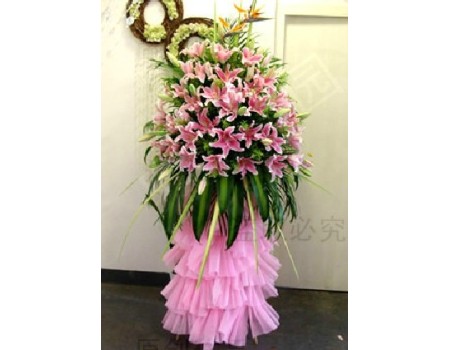 Pink opening  stand