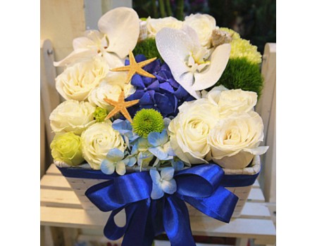 Flowers mixed in a box