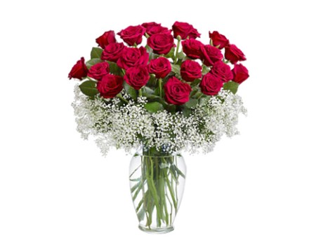 24  red roses arrangement