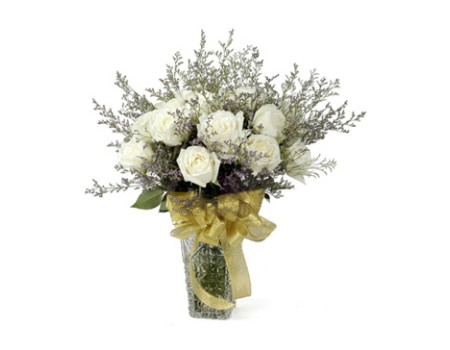 White Roses in a Vase