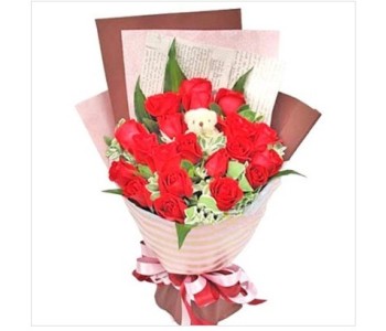 18 red roses